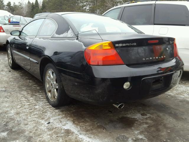 4C3AG52H02E087164 - 2002 CHRYSLER SEBRING LX BLACK photo 3