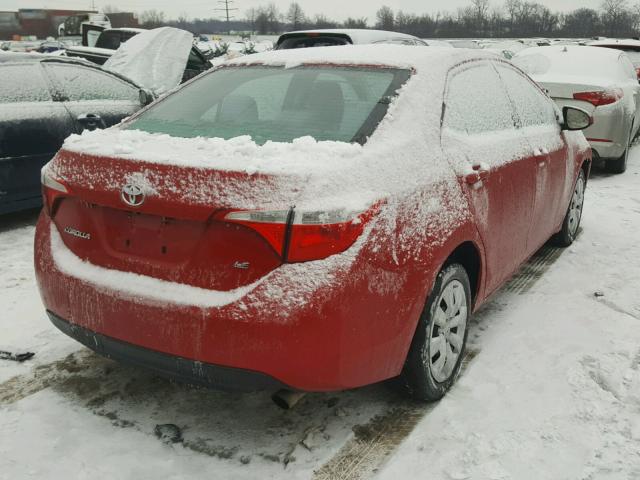 2T1BURHEXEC019170 - 2014 TOYOTA COROLLA L RED photo 4