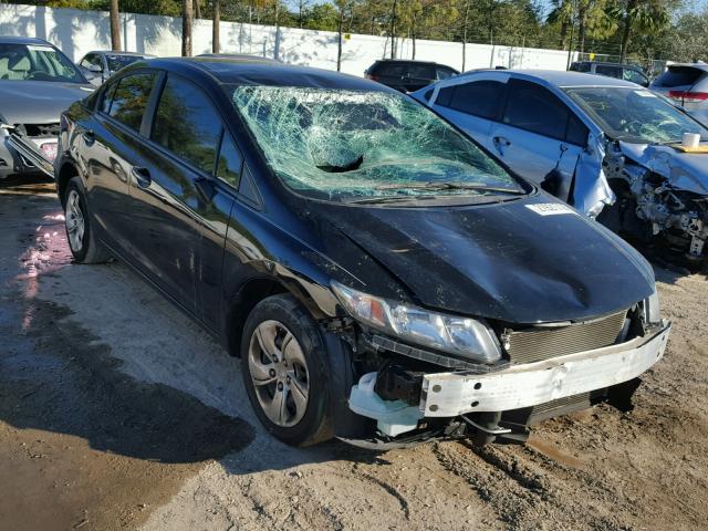 2HGFB2F53DH596663 - 2013 HONDA CIVIC LX BLACK photo 1