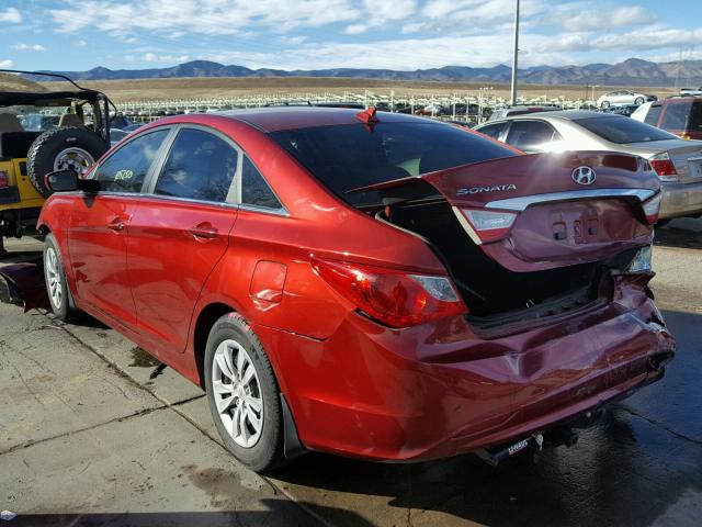 5NPEB4AC8DH568666 - 2013 HYUNDAI SONATA GLS MAROON photo 3