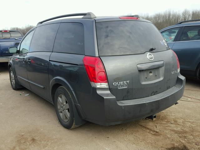 5N1BV28UX6N114432 - 2006 NISSAN QUEST S CHARCOAL photo 3