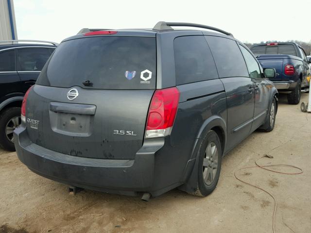 5N1BV28UX6N114432 - 2006 NISSAN QUEST S CHARCOAL photo 4