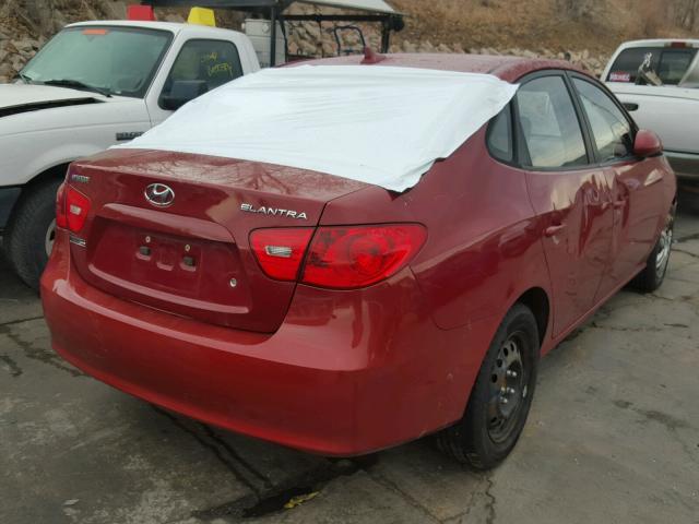 KMHDU46DX9U661933 - 2009 HYUNDAI ELANTRA GL RED photo 4