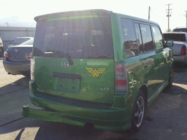 JTLKT334464064564 - 2006 TOYOTA SCION XB GREEN photo 4