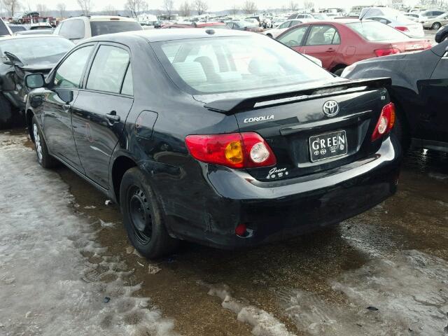 1NXBU4EE9AZ213981 - 2010 TOYOTA COROLLA BA BLACK photo 3