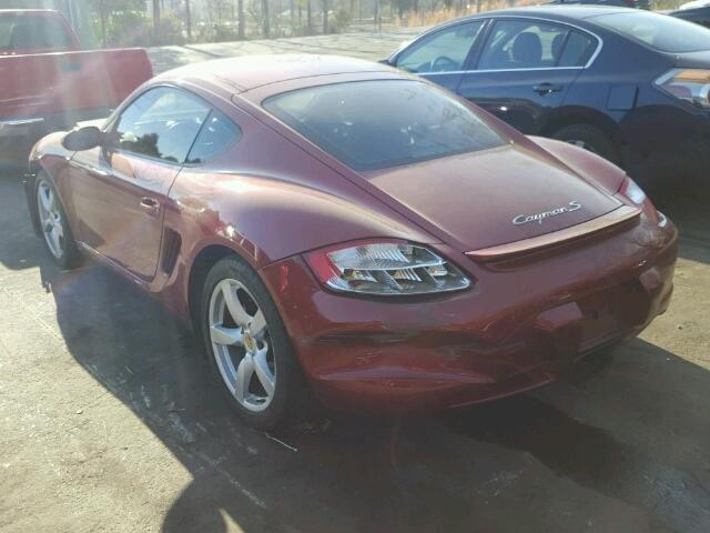 WP0AB29898U781866 - 2008 PORSCHE CAYMAN S BURGUNDY photo 3