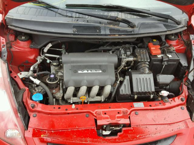 JHMGD38687S048484 - 2007 HONDA FIT S RED photo 7