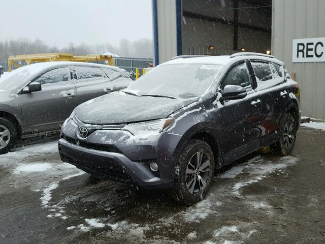 2T3RFREV0HW593493 - 2017 TOYOTA RAV4 XLE GRAY photo 2