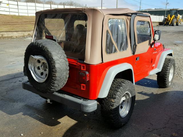 1J4FY29P1VP407123 - 1997 JEEP WRANGLER / RED photo 4