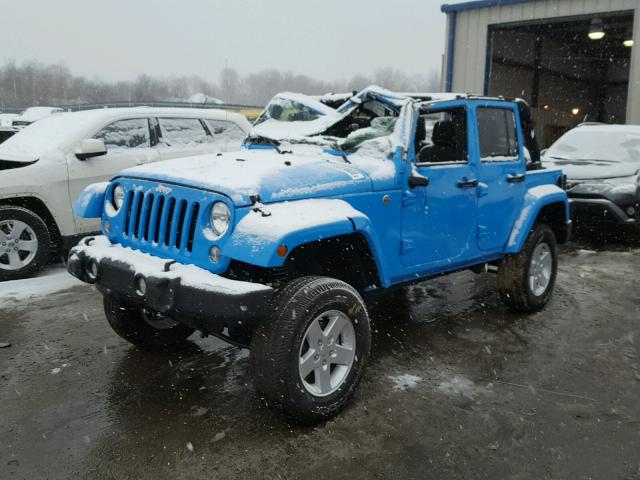 1C4BJWDG4HL636821 - 2017 JEEP WRANGLER U BLUE photo 2