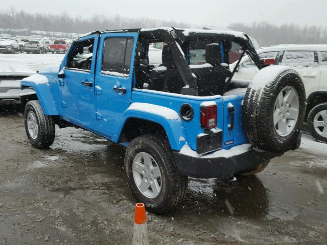 1C4BJWDG4HL636821 - 2017 JEEP WRANGLER U BLUE photo 3