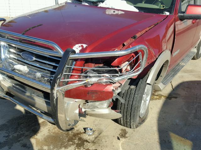 1FMEU64E77UA79538 - 2007 FORD EXPLORER E RED photo 9