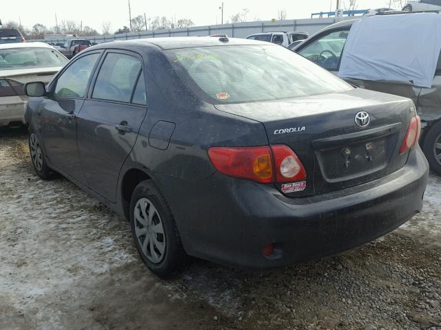 1NXBU40E29Z128032 - 2009 TOYOTA COROLLA BA BLACK photo 3