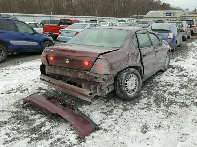 2G1WF55K3Y9317331 - 2000 CHEVROLET IMPALA BURGUNDY photo 4