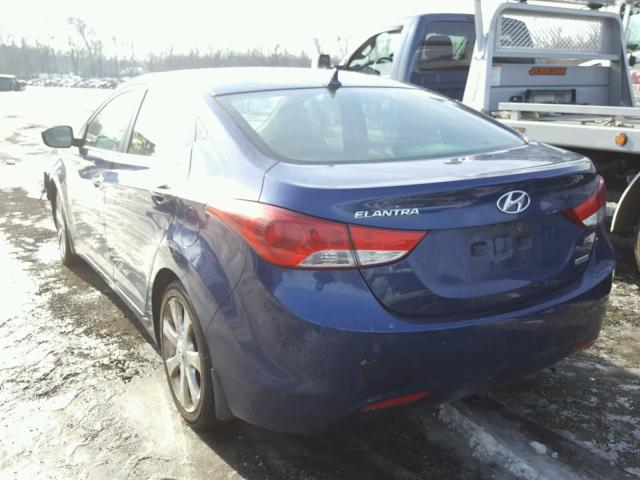 KMHDH4AE2DU587517 - 2013 HYUNDAI ELANTRA GL BLUE photo 3