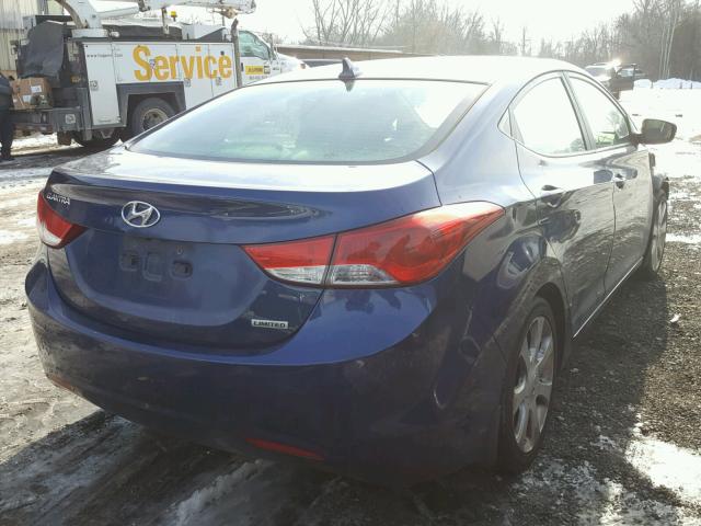 KMHDH4AE2DU587517 - 2013 HYUNDAI ELANTRA GL BLUE photo 4