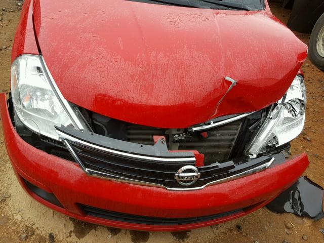 3N1BC1CP1CK292868 - 2012 NISSAN VERSA S RED photo 7