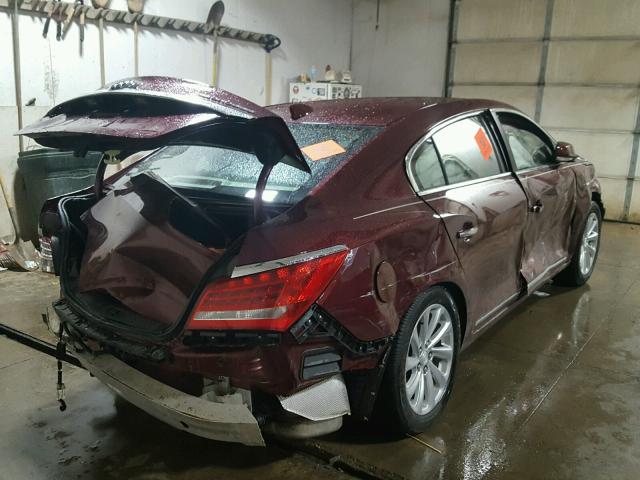 1G4GB5G39GF214025 - 2016 BUICK LACROSSE BURGUNDY photo 4