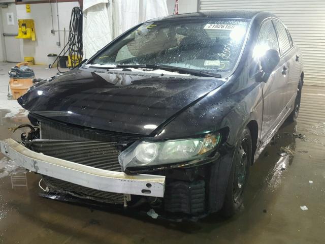 2HGFA16599H326616 - 2009 HONDA CIVIC LX BLACK photo 2