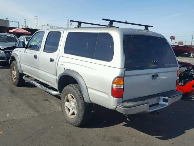 5TEGN92N12Z135116 - 2002 TOYOTA TACOMA DOU SILVER photo 3