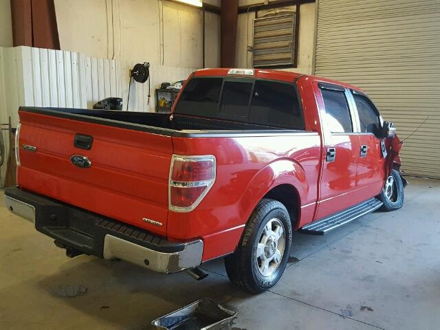 1FTEW1CM7DKE06442 - 2013 FORD F150 SUPER RED photo 4