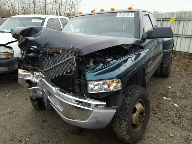 1B7MF3362WJ249761 - 1998 DODGE RAM 3500 TEAL photo 2