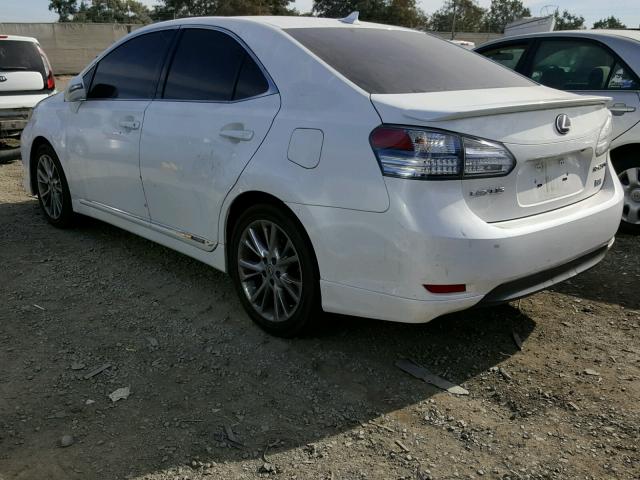 JTHBB1BA7A2010527 - 2010 LEXUS HS 250H WHITE photo 3