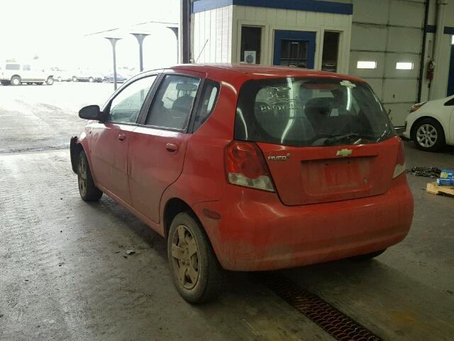 KL1TD66647B752399 - 2007 CHEVROLET AVEO BASE RED photo 3