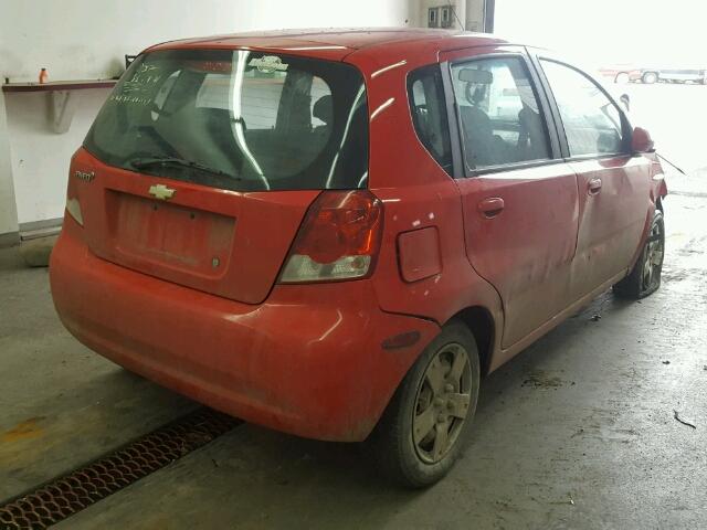 KL1TD66647B752399 - 2007 CHEVROLET AVEO BASE RED photo 4