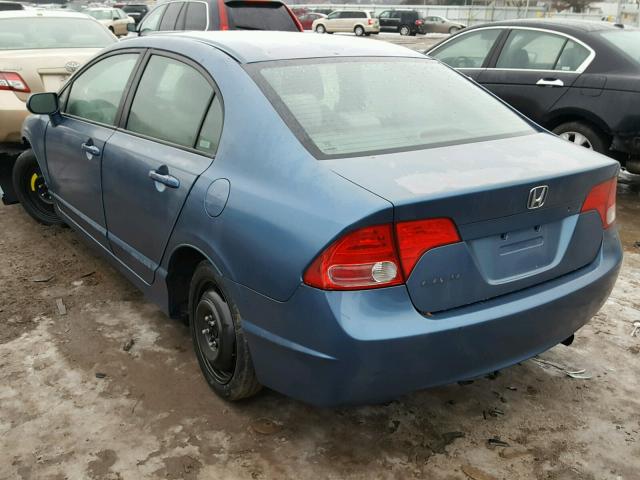 2HGFA16597H513982 - 2007 HONDA CIVIC LX BLUE photo 3