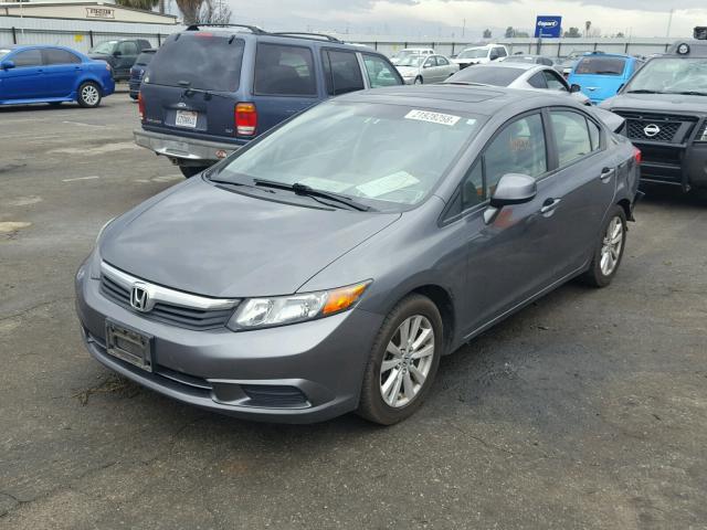 2HGFB2F85CH524663 - 2012 HONDA CIVIC EX GRAY photo 2