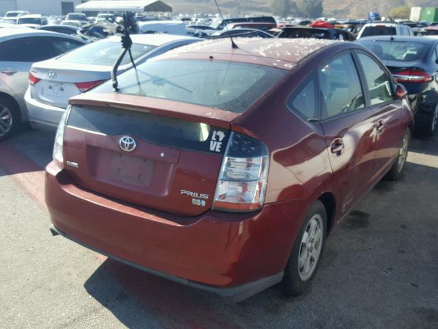 JTDKB20U240011265 - 2004 TOYOTA PRIUS RED photo 4