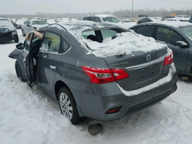 3N1AB7AP8HY338463 - 2017 NISSAN SENTRA S GRAY photo 3