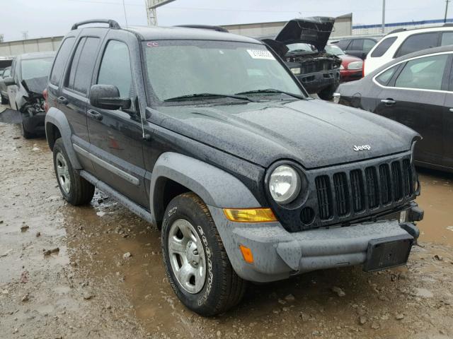 1J4GL48K15W558361 - 2005 JEEP LIBERTY SP BLACK photo 1