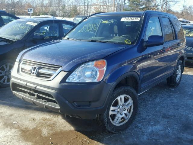 JHLRD77822C069549 - 2002 HONDA CR-V EX BLUE photo 2