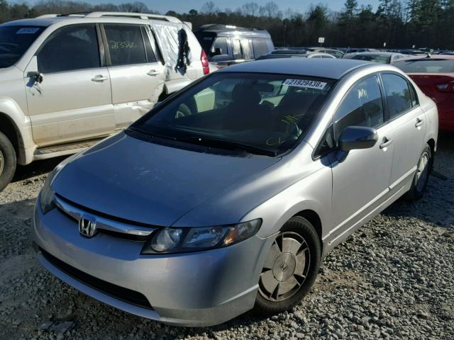 JHMFA36217S020269 - 2007 HONDA CIVIC HYBR SILVER photo 2