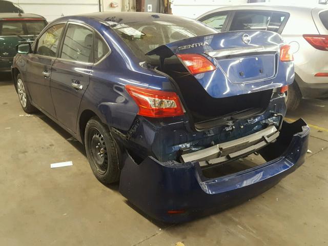 3N1AB7AP2HY358305 - 2017 NISSAN SENTRA S BLUE photo 3