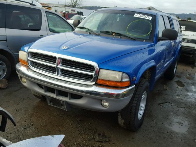 1B7GG2AN5YS754804 - 2000 DODGE DAKOTA QUA BLUE photo 2