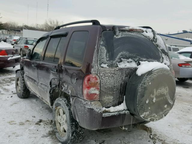 1J4GL58K74W275872 - 2004 JEEP LIBERTY LI PURPLE photo 3