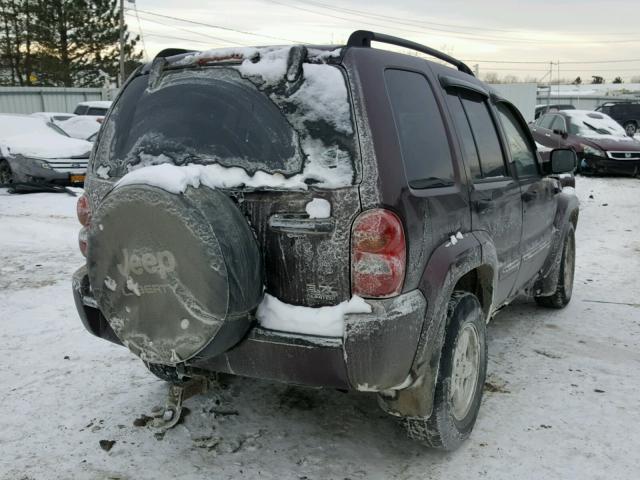 1J4GL58K74W275872 - 2004 JEEP LIBERTY LI PURPLE photo 4