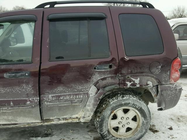 1J4GL58K74W275872 - 2004 JEEP LIBERTY LI PURPLE photo 9