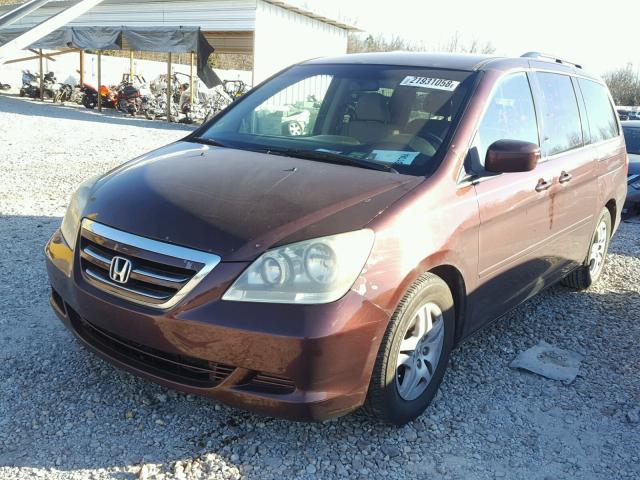 5FNRL38427B421463 - 2007 HONDA ODYSSEY EX MAROON photo 2