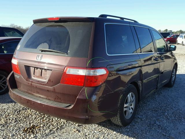 5FNRL38427B421463 - 2007 HONDA ODYSSEY EX MAROON photo 4