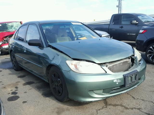 2HGES16534H532483 - 2004 HONDA CIVIC LX GREEN photo 1