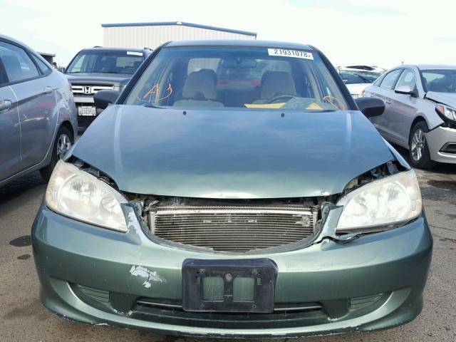 2HGES16534H532483 - 2004 HONDA CIVIC LX GREEN photo 9