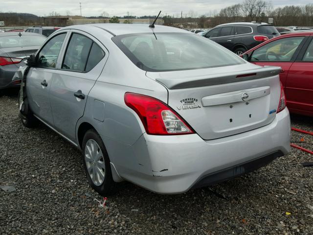 3N1CN7AP2FL809050 - 2015 NISSAN VERSA S SILVER photo 3