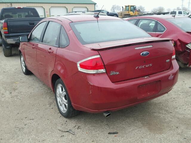 1FAHP36N99W264031 - 2009 FORD FOCUS SES RED photo 3