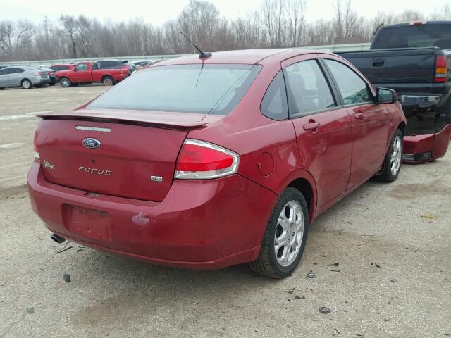 1FAHP36N99W264031 - 2009 FORD FOCUS SES RED photo 4