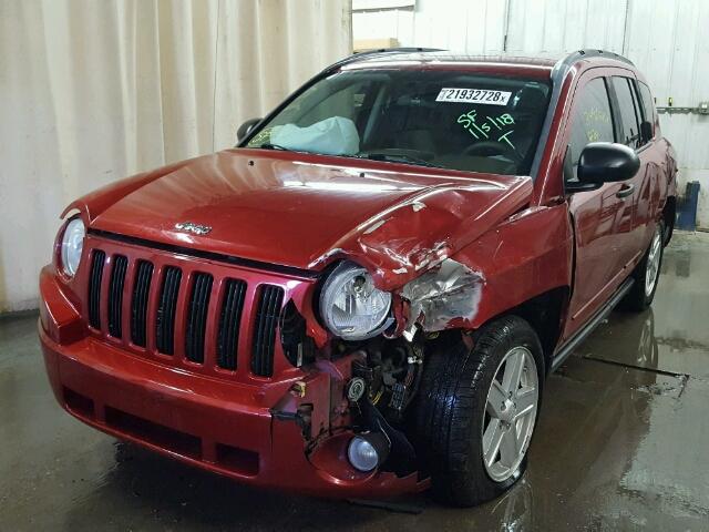 1J8FF47W98D627996 - 2008 JEEP COMPASS SP RED photo 2