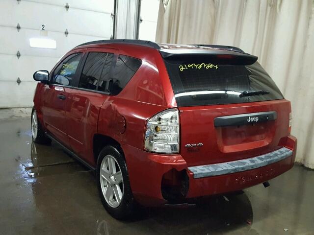 1J8FF47W98D627996 - 2008 JEEP COMPASS SP RED photo 3